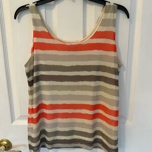 Chico's Striped Tank Top in Red and Gray